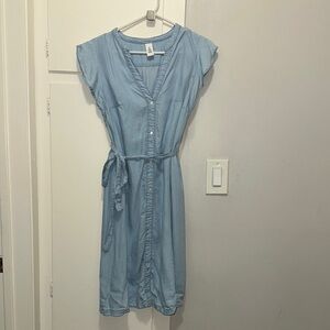 Light Blue Button-Down Dress
